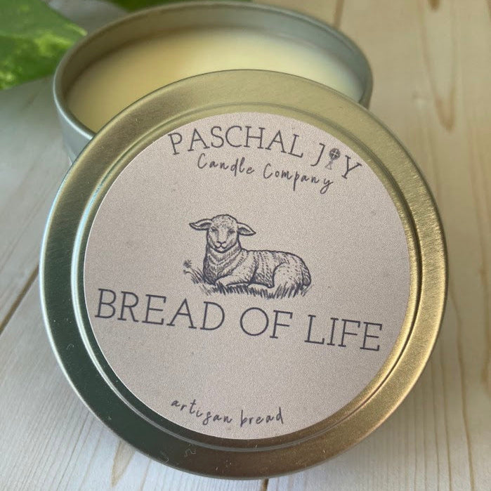 Bread Of Life Candle Front Tin