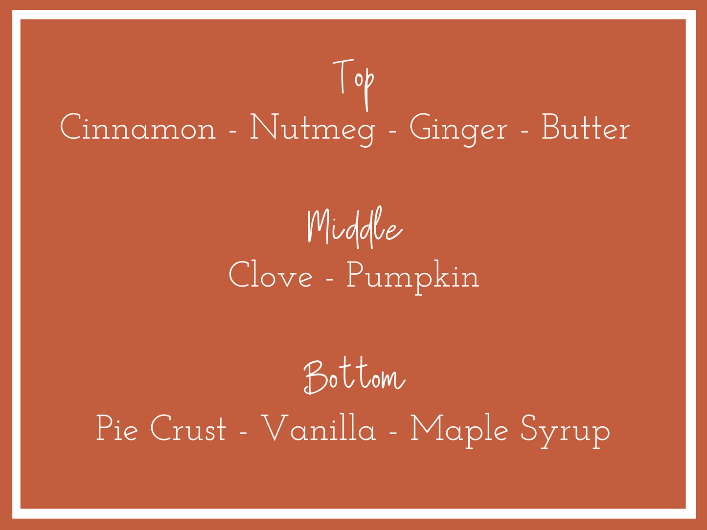 Grace Pumpkin Pie Spice Scent description