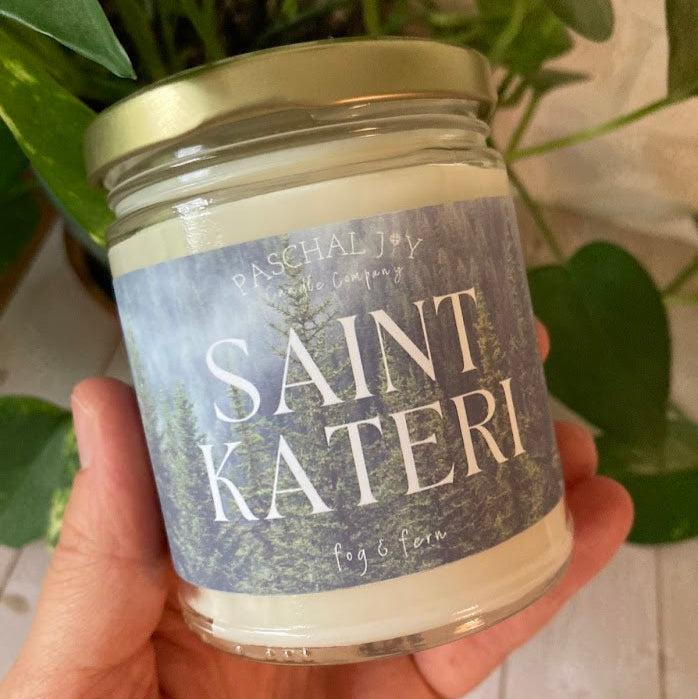St Kateri Candle Hand