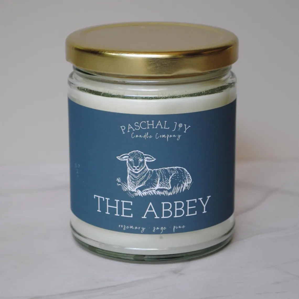 The Abbey Candle Jar on grey background