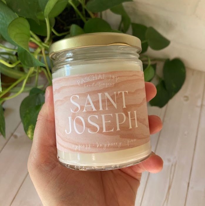 St Joseph Candle Hand